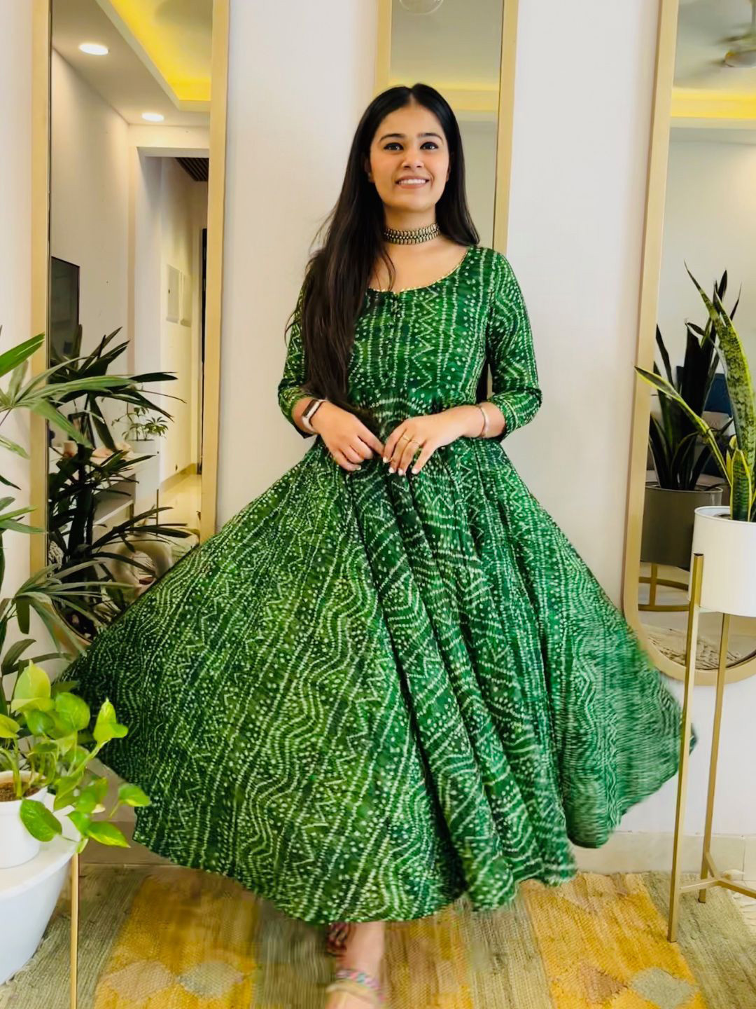 Bohemian Dream Bandhani Print Twirl Maxi Dress