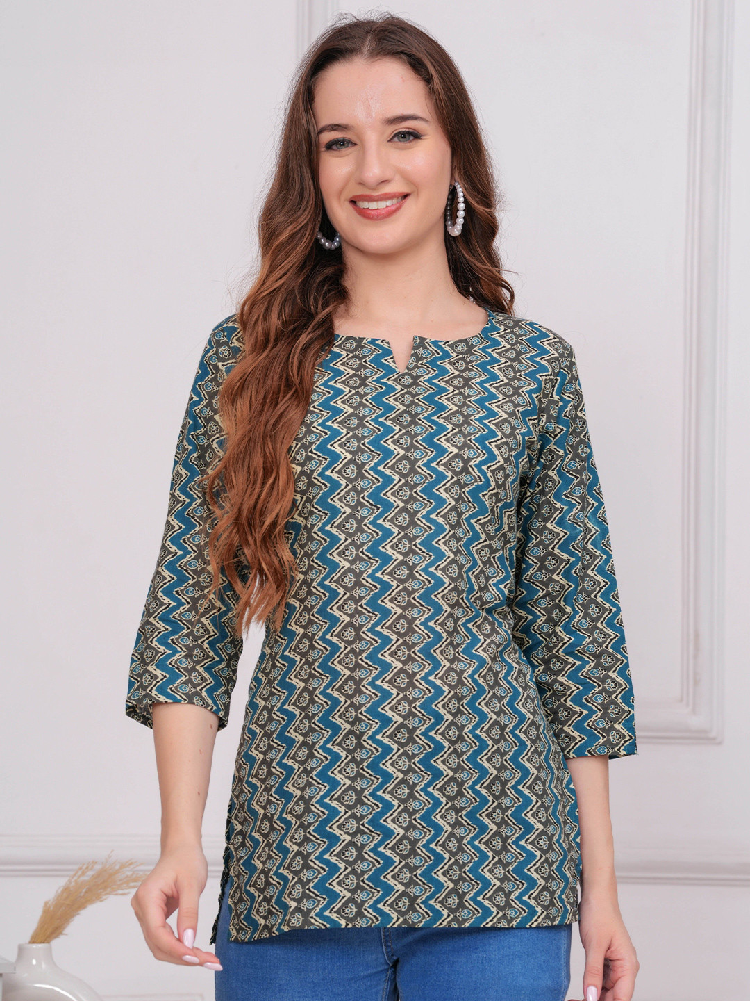 Twirl Tales Women Ethnic Motifs Printed Pure Cotton Kurti