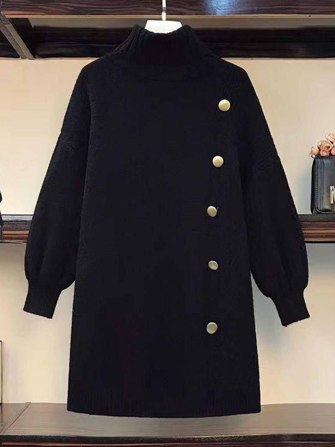 Miss Mosa By Akanksha  Women Black Pallas Winter Dress