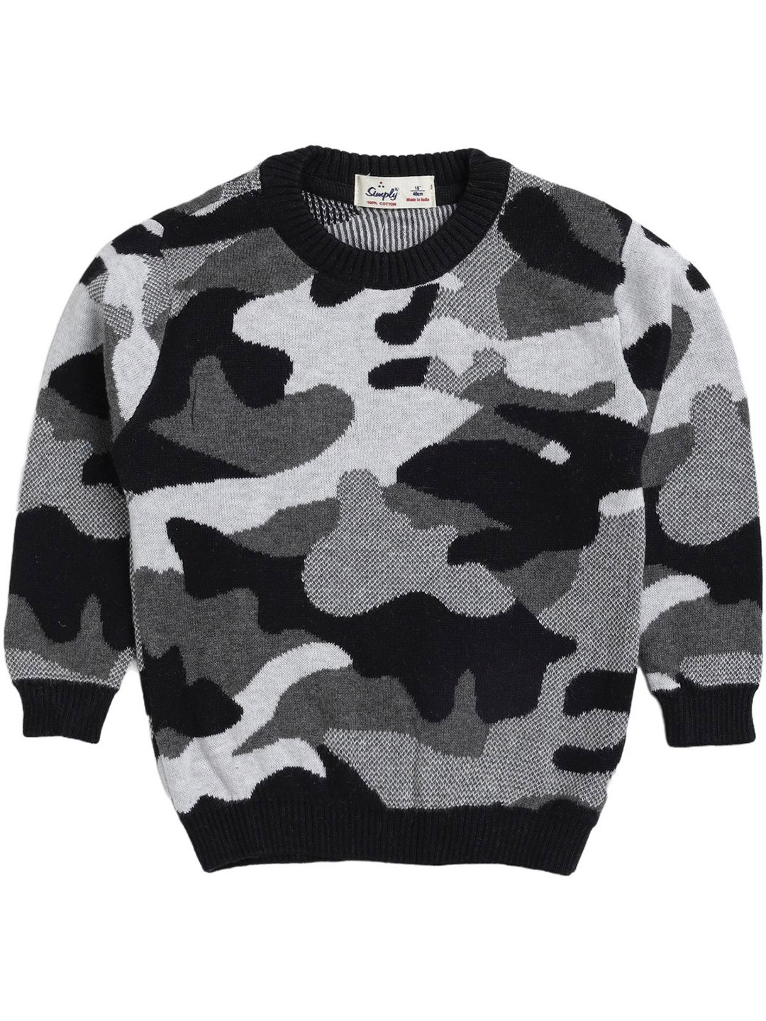 Simply Boys Printed Pure Cotton Pullover Sweater