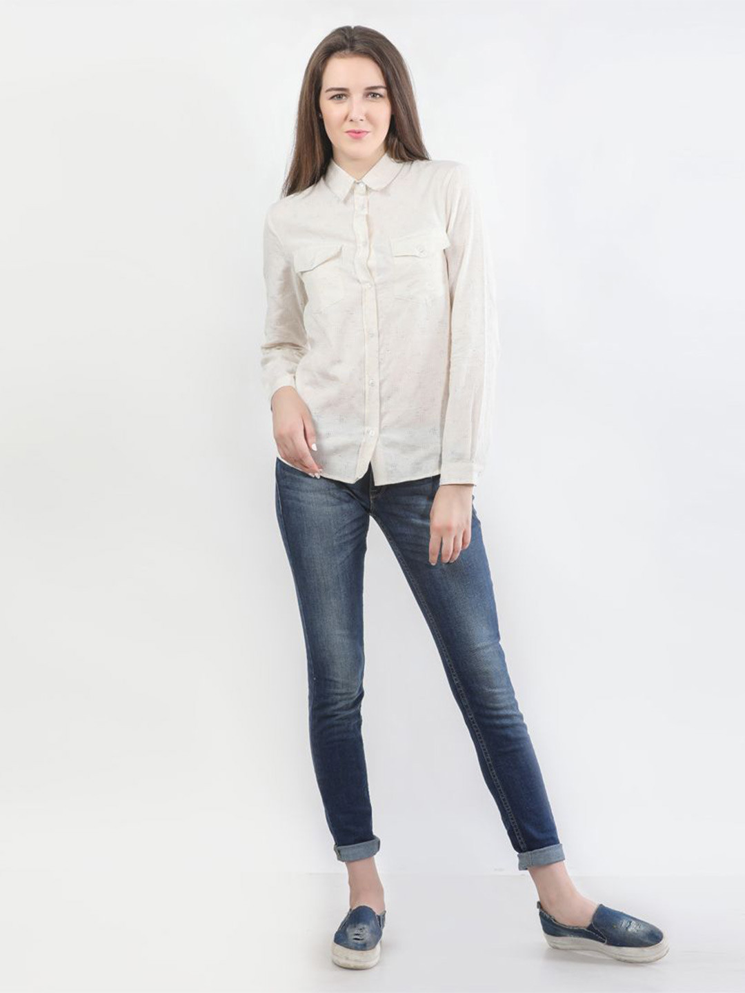 DELIS Monochrome Shirt Style Top