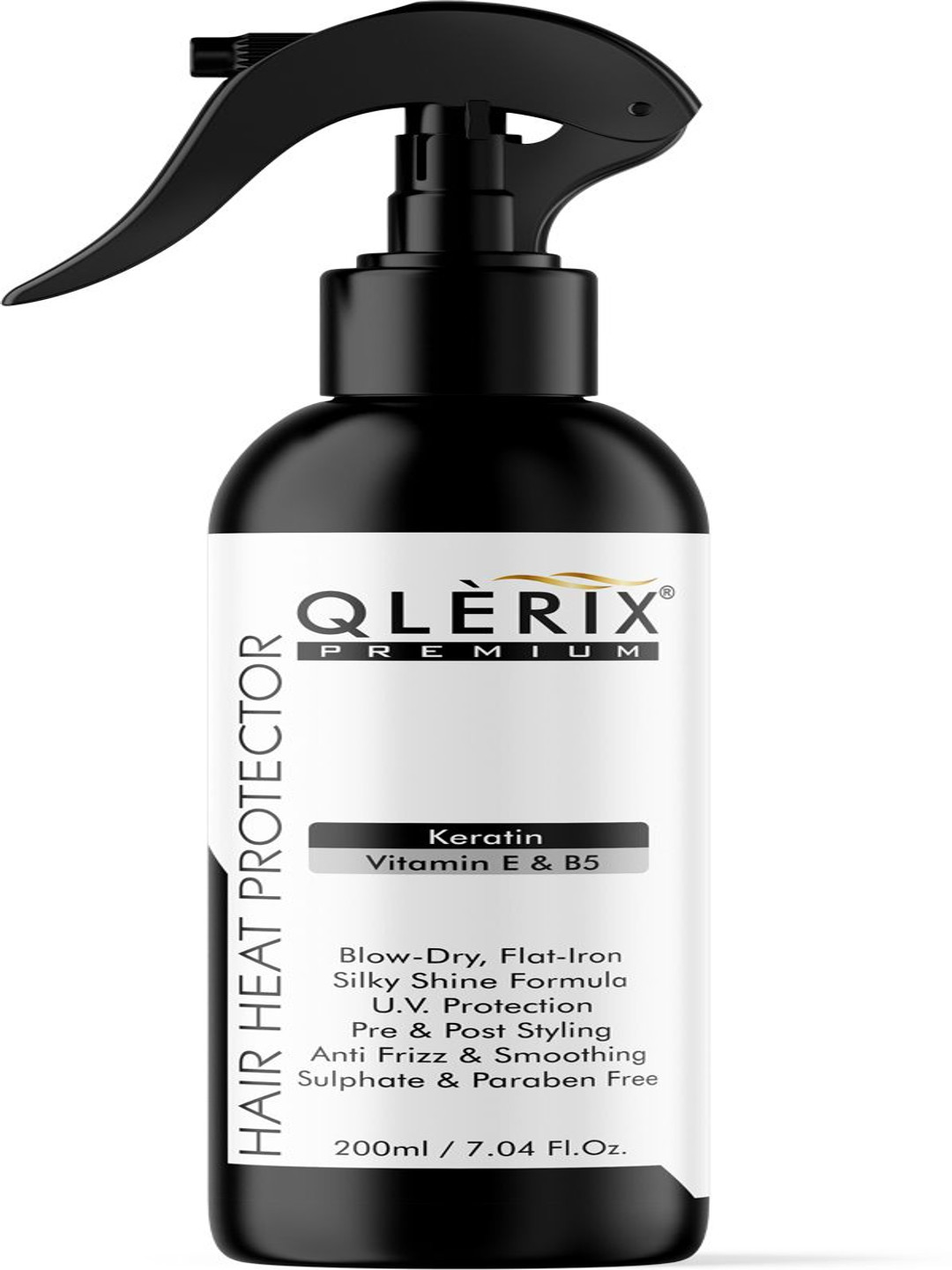 QLERIX Hair Heat Protector With Keratin- Vitamin E & B5 - 200 ml
