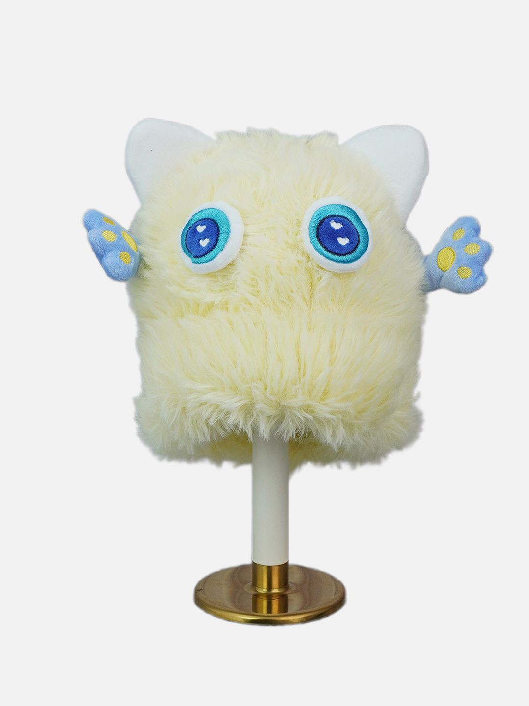 Little Surprise Box LLP Yellow Furry Monster 3D Style Winter Cap/Beanie For Kids