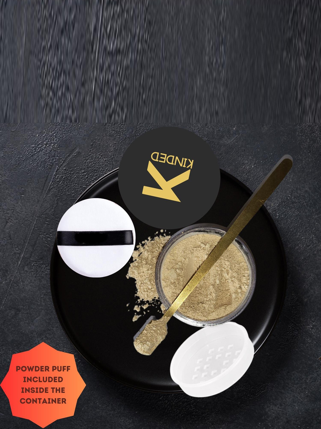 KINDED Translucent Highlighter Setting Loose Powder with Puff - 30Gm -Shimmer Natural Nude