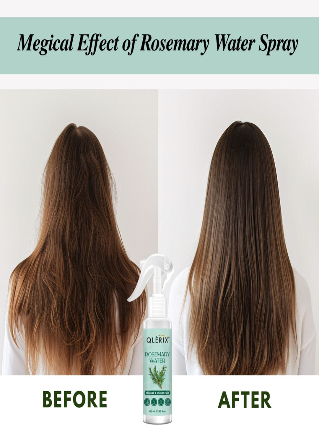 QLERIX Set Of 4 Rosemary Water Spray For Thick & Shiny Hair - 100 ml Each