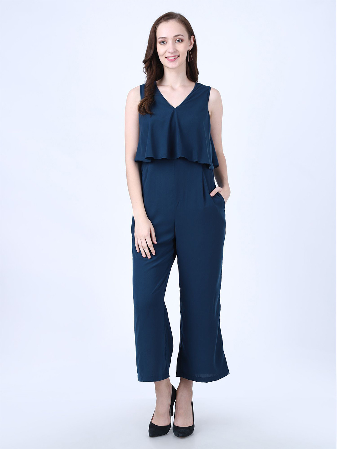 My Swag Women V-Neck Sleeveless Basic Jumpsuit