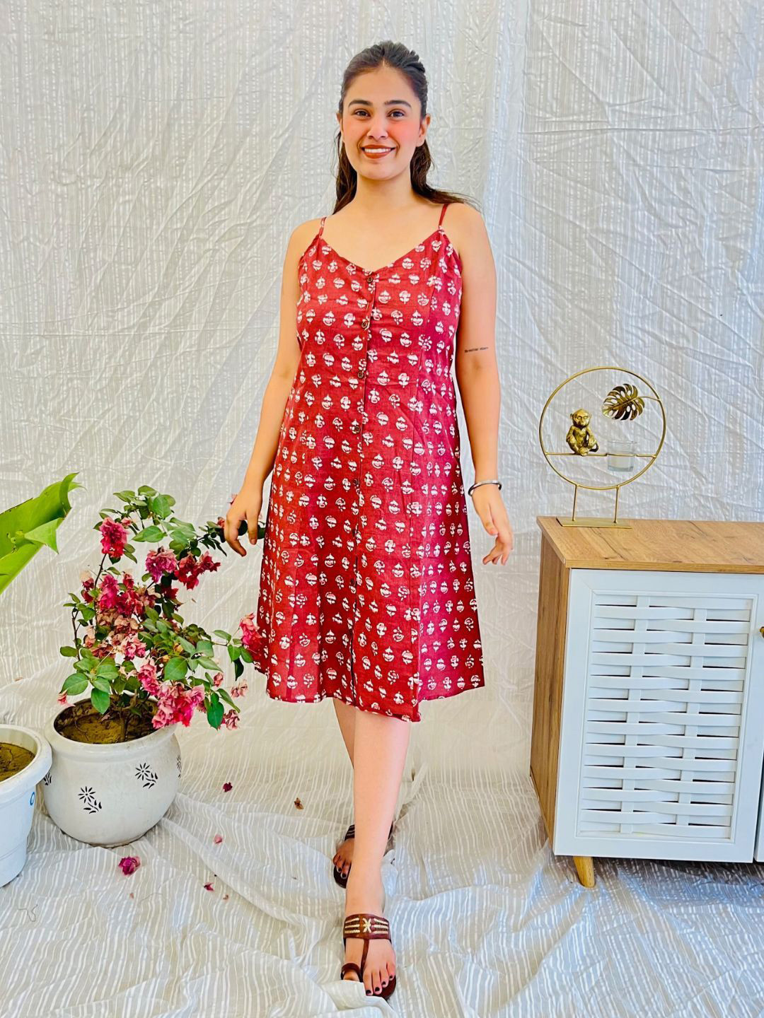 Bohemian Dream Block Print Slip Dress