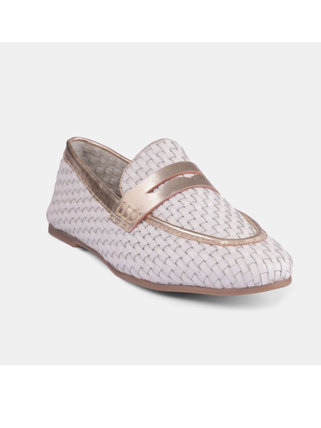 HEEL YOUR SOLE Women Woven Leather Loafers
