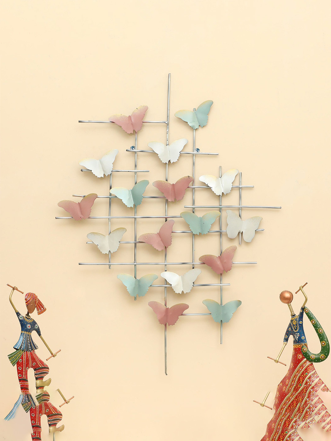 vedas Singing Butterfly Metal Matte Hanging Hall Wall Hangings-30In