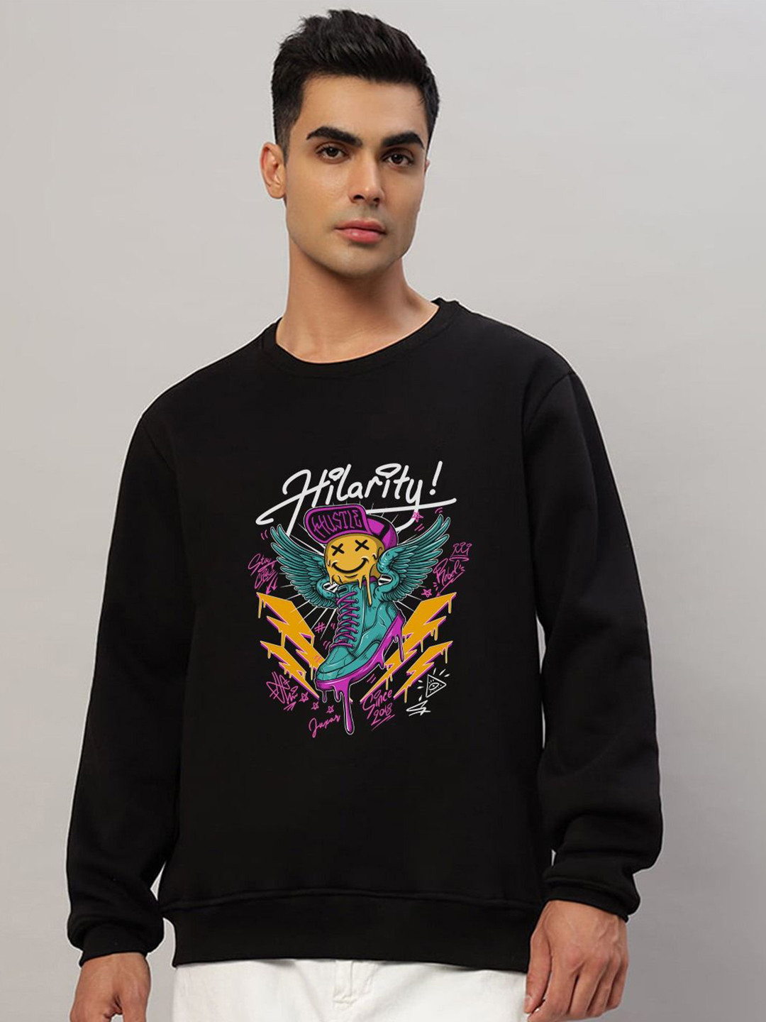 Juxar Men Full Sleeve Round Neck Cotton Fabric Printed Sweatshirt