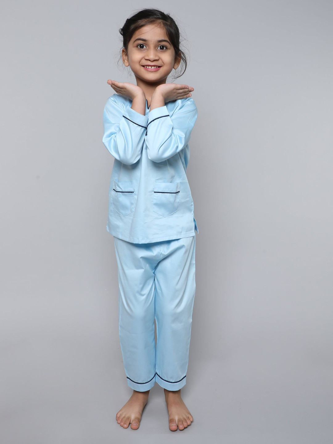 Little Clothings Girls Pure Cotton Top & Pyjamas Night Suits