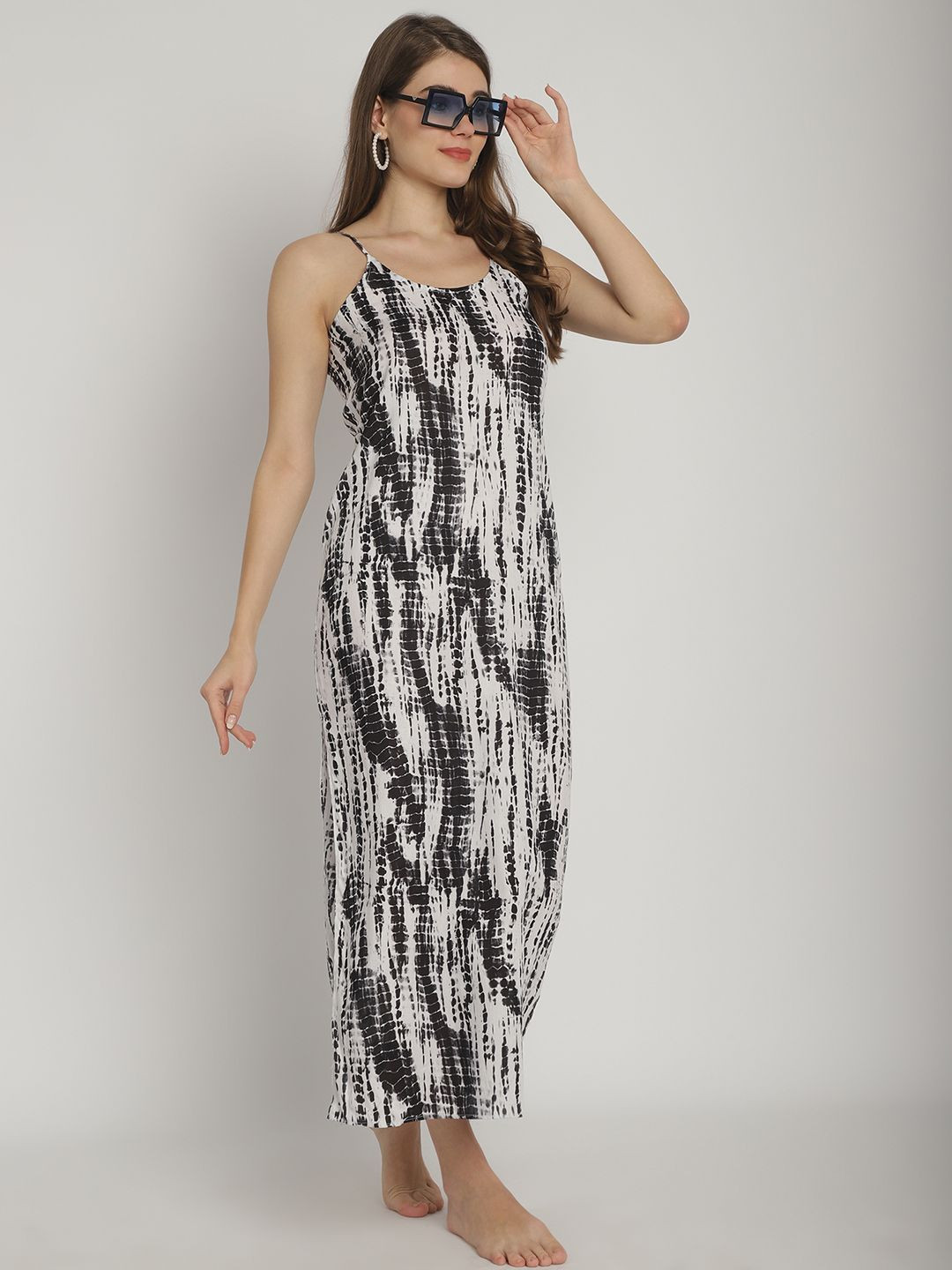 Blissence Women Tie & Dye Maxi Cover-up Dress