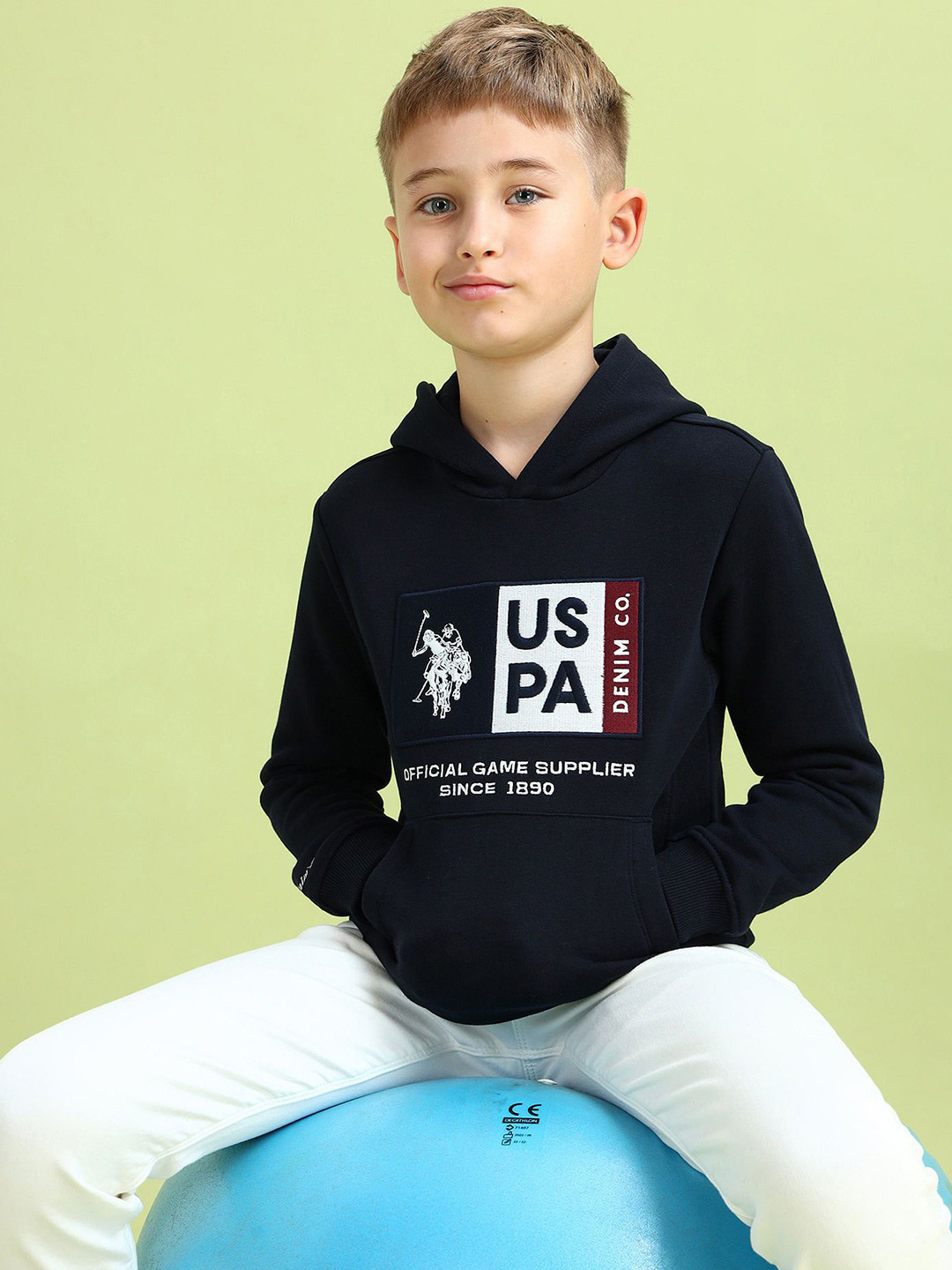 U.S. Polo Assn. Kids Boys Cotton Brand Logo Hooded Sweatshirt