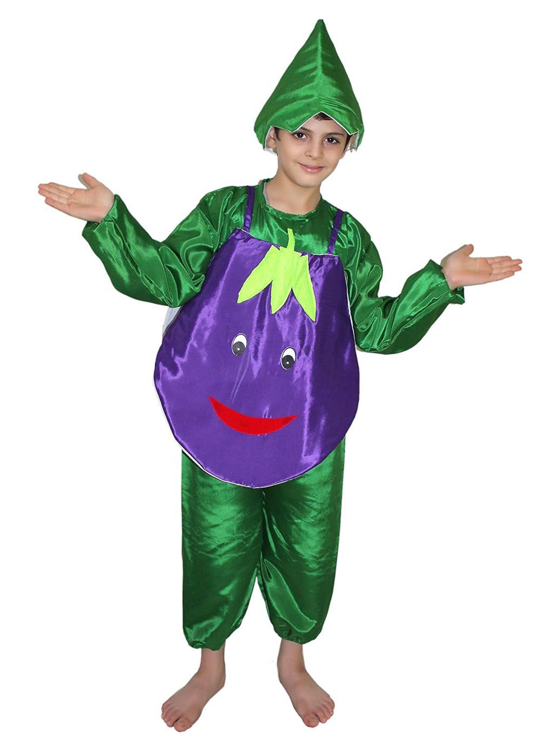 Kaku Fancy dresses Kids Brinjal Vegetables Costume Set