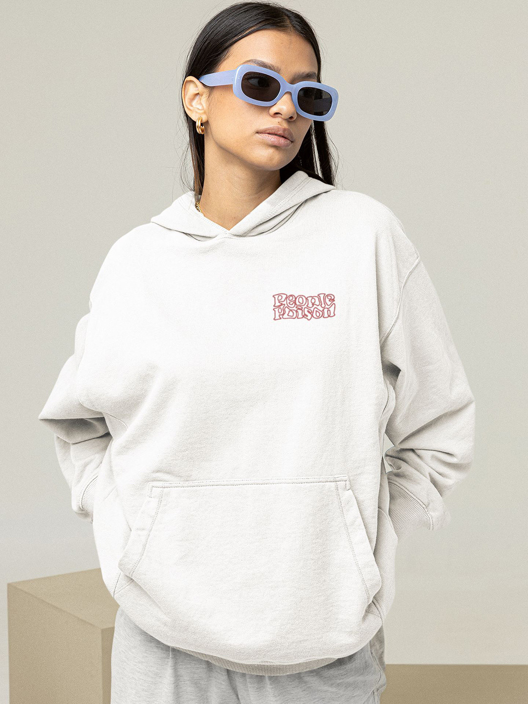 TheBTclub Women Typography Printed Poisoned Hooded Sweatshirt