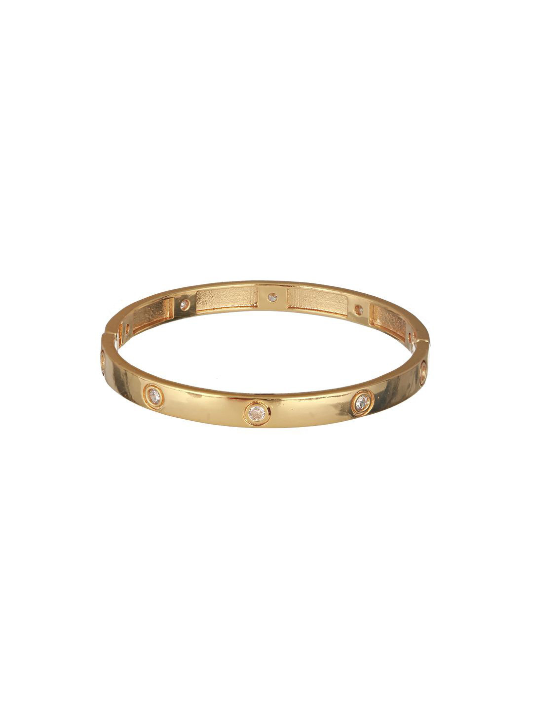 PRITA Gold-Plated Stone Studded Cuff Bracelet