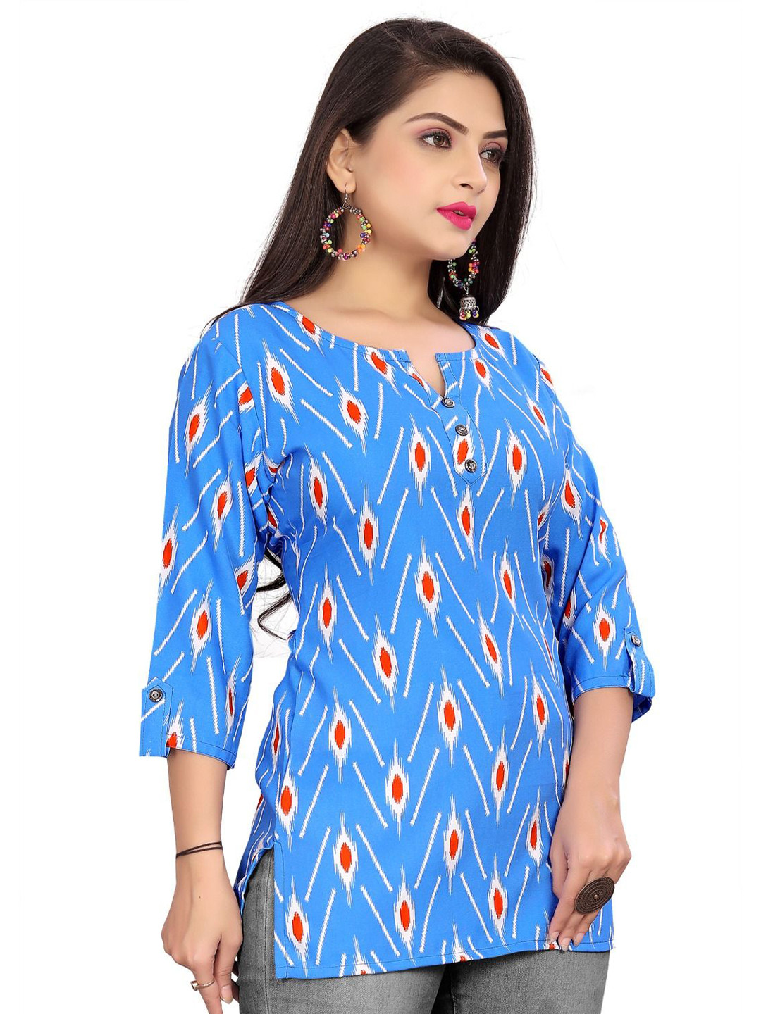 LIZUL Women Printed Cotton Top