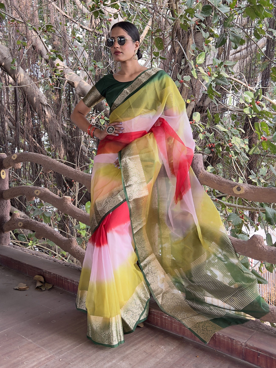 Upalksh Ombre Zari Kota Holi Saree