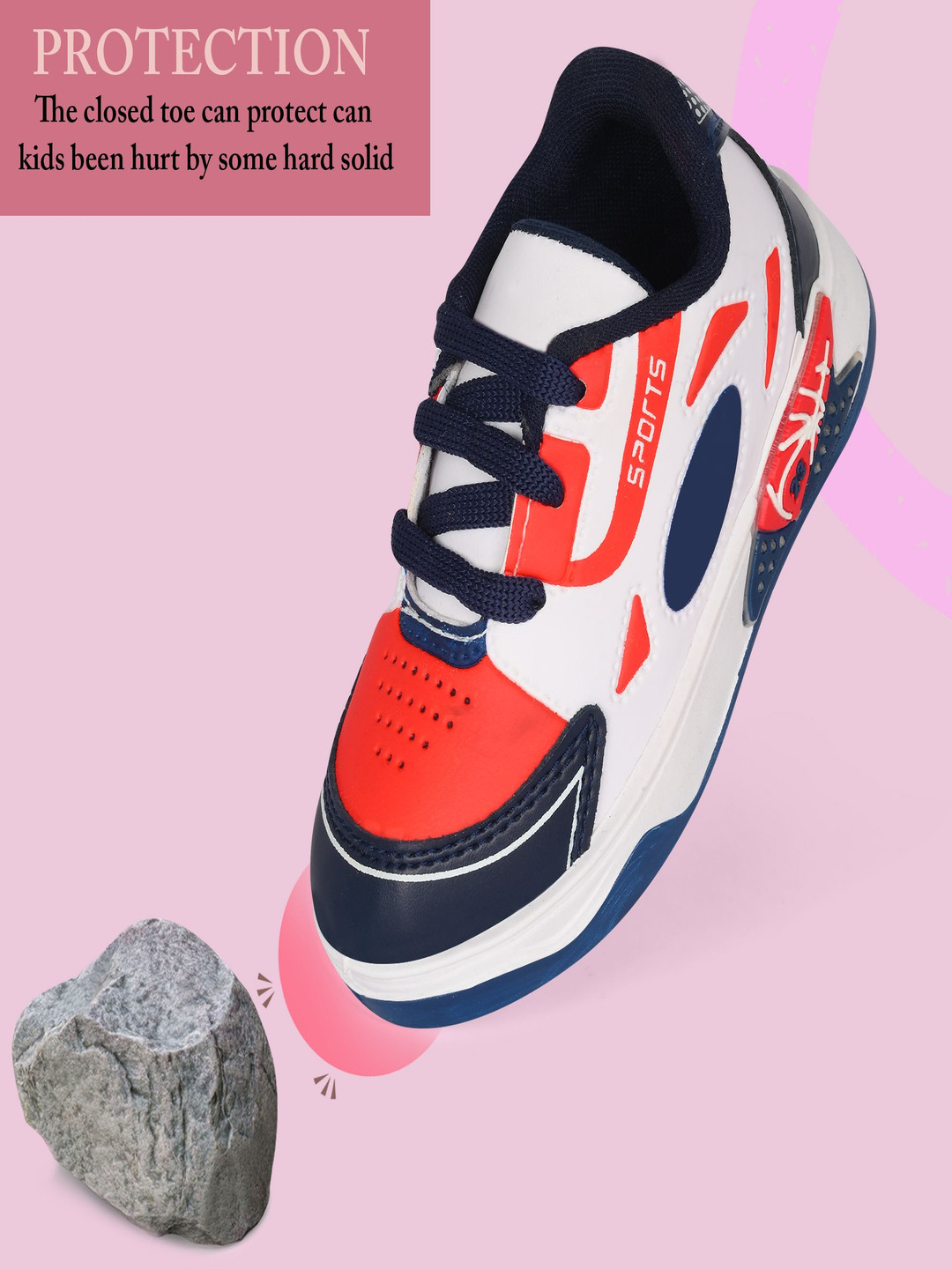 LEVOT Unisex Kids Printed Lace-Ups Suede Sneakers