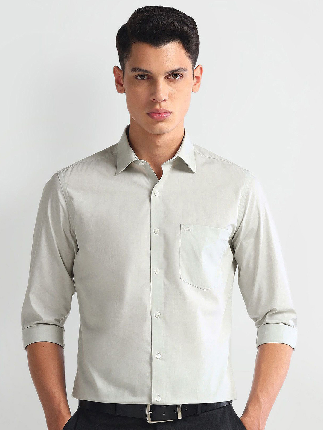 Arrow Men Classic Slim Fit Solid Cotton Formal Shirt