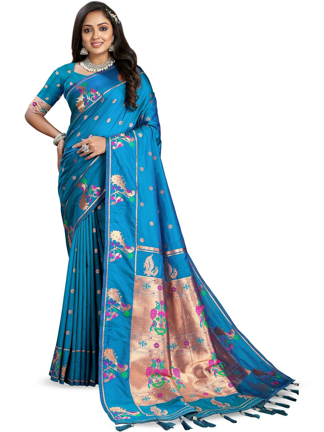 Upalksh Woven Design Pure Cotton Paithani Saree