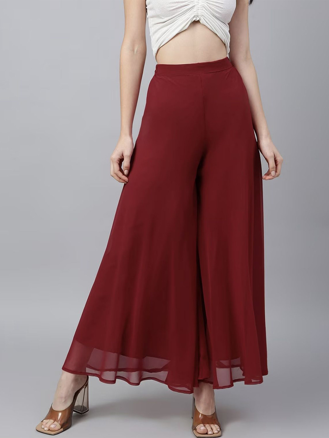 BCZ Style Women Georgette Flared Palazzo