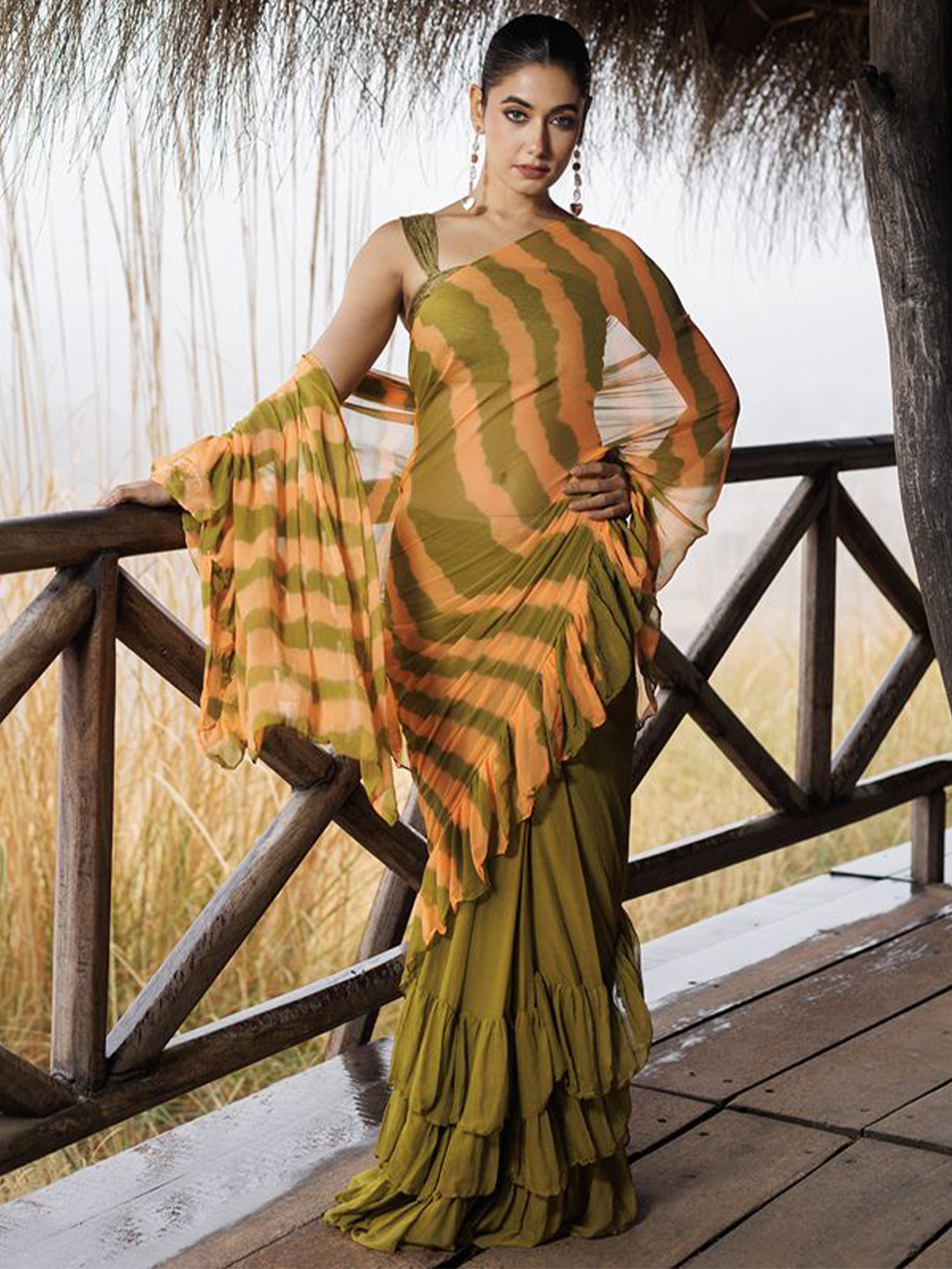 Geroo Luxe Pure Chiffon Ready to Wear Saree