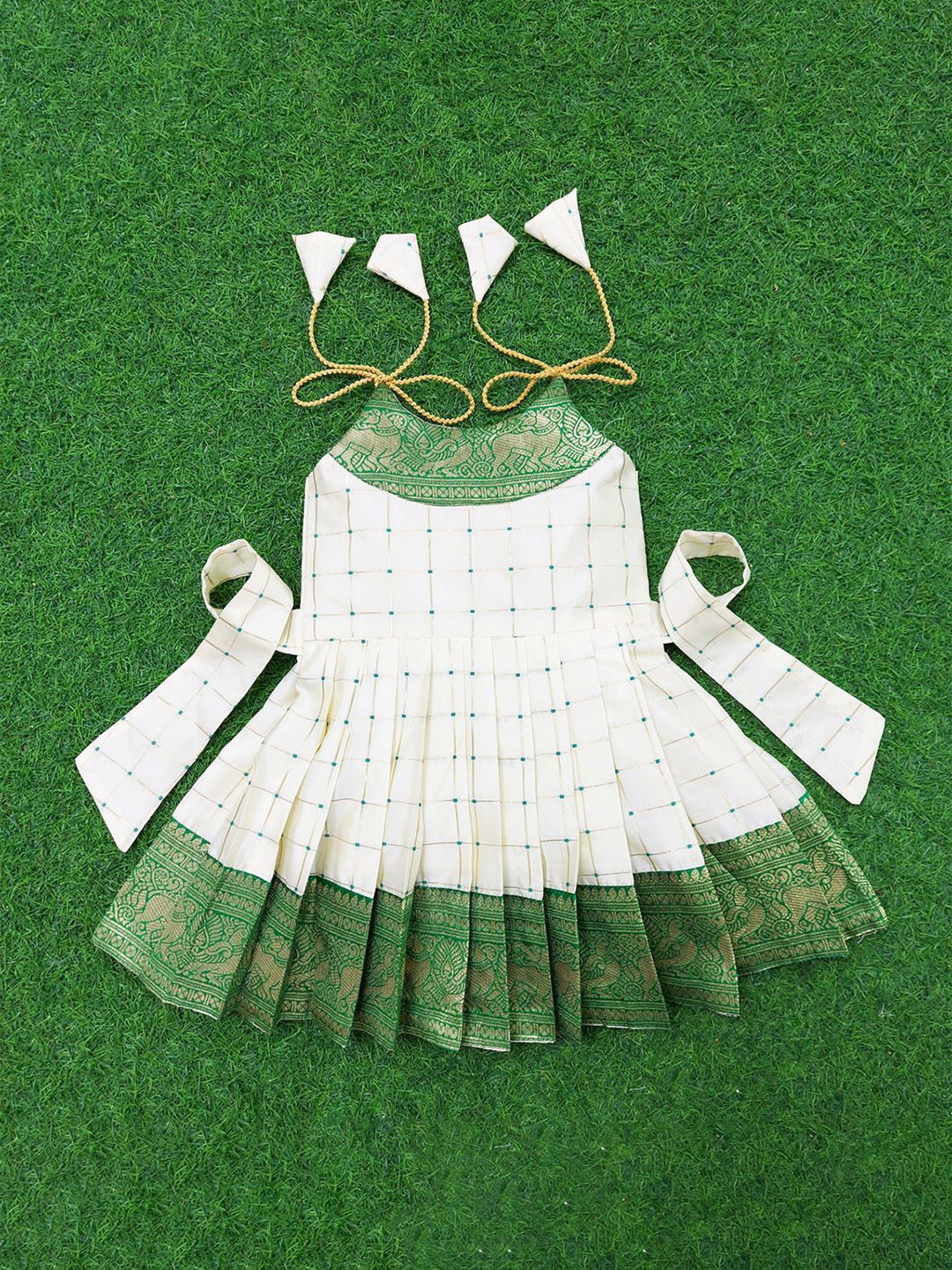 NOYYAL Floral Checked Jacquard Dress