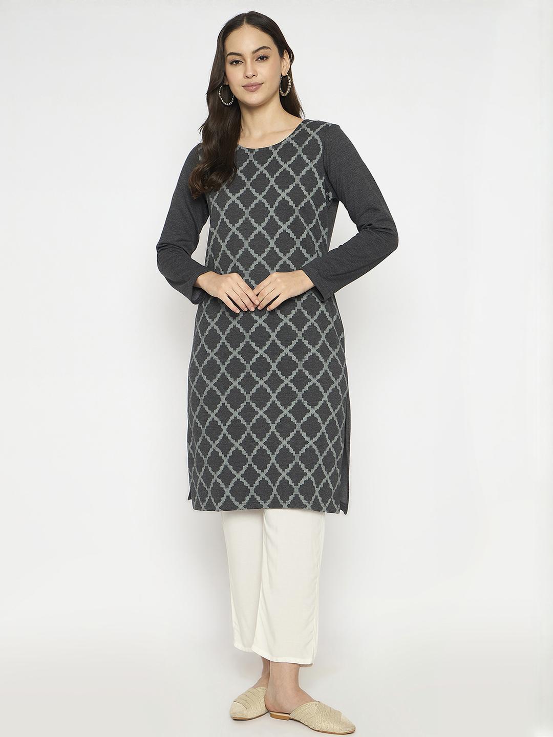 VIAZAA Women Grey Kurtis