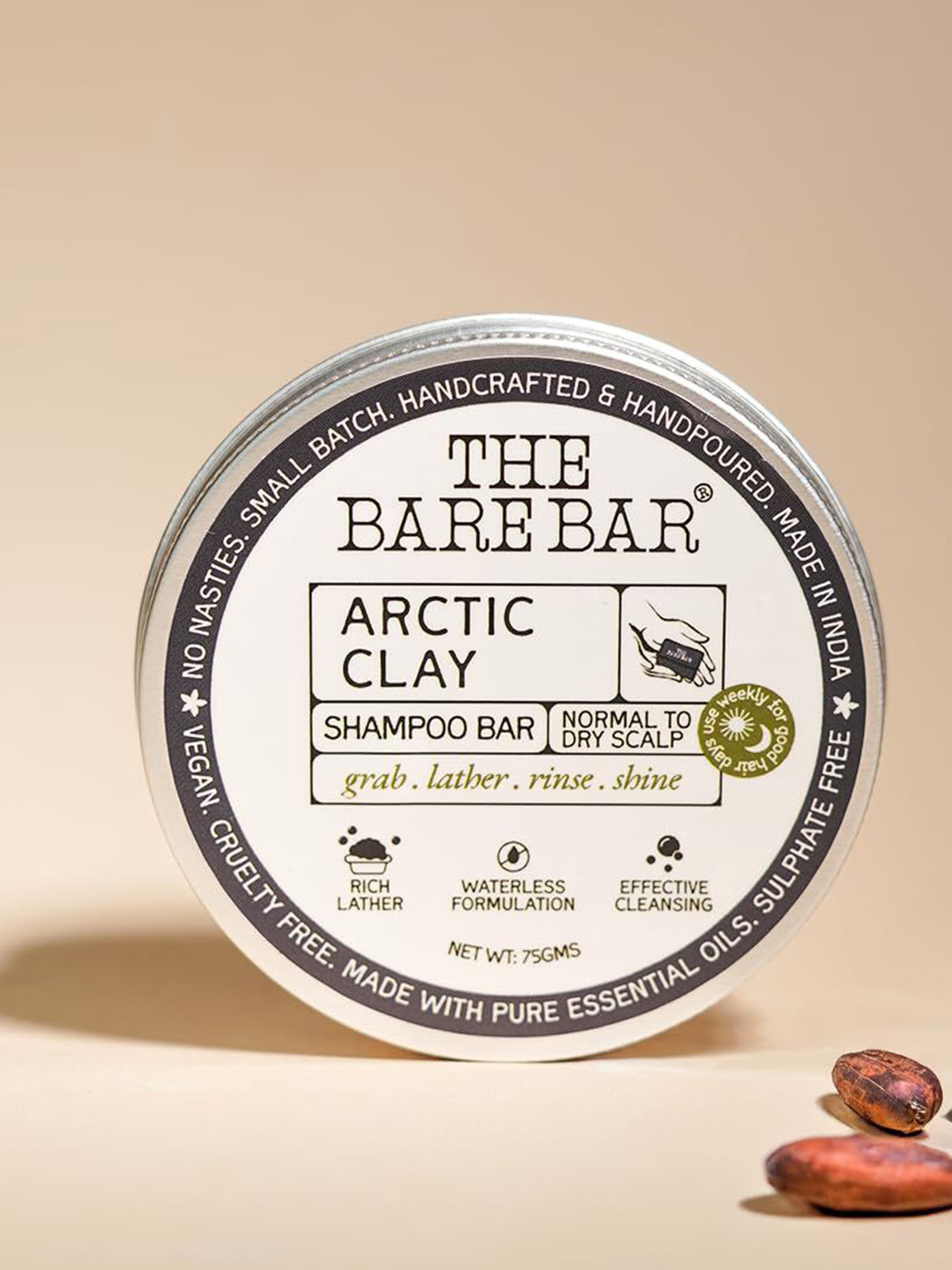 The Bare Bar Arctic Clay Shampoo Bar - 75 g
