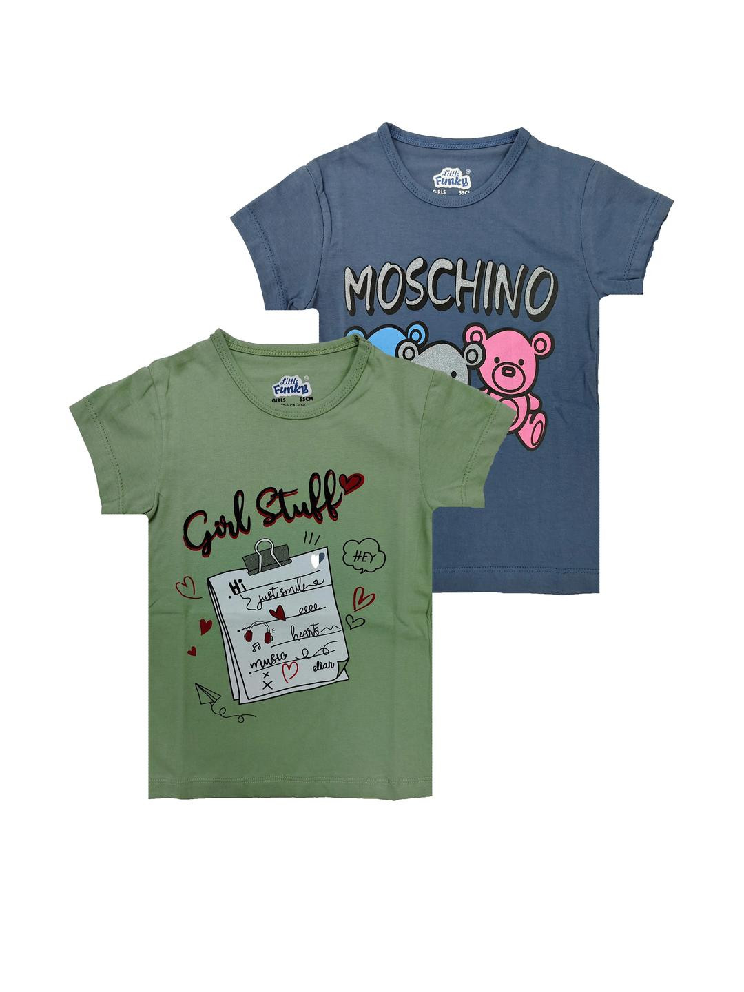 Little funky Girls Olive Tshirts