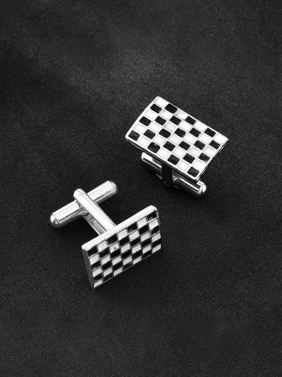 Voylla Signature Checkered Men's Checked Cufflinks
