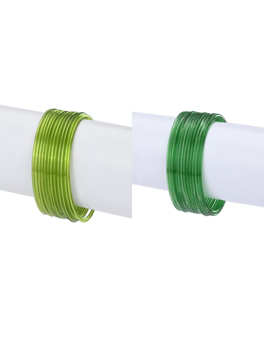 1ST TIME 24Pcs Green Glass Bangles