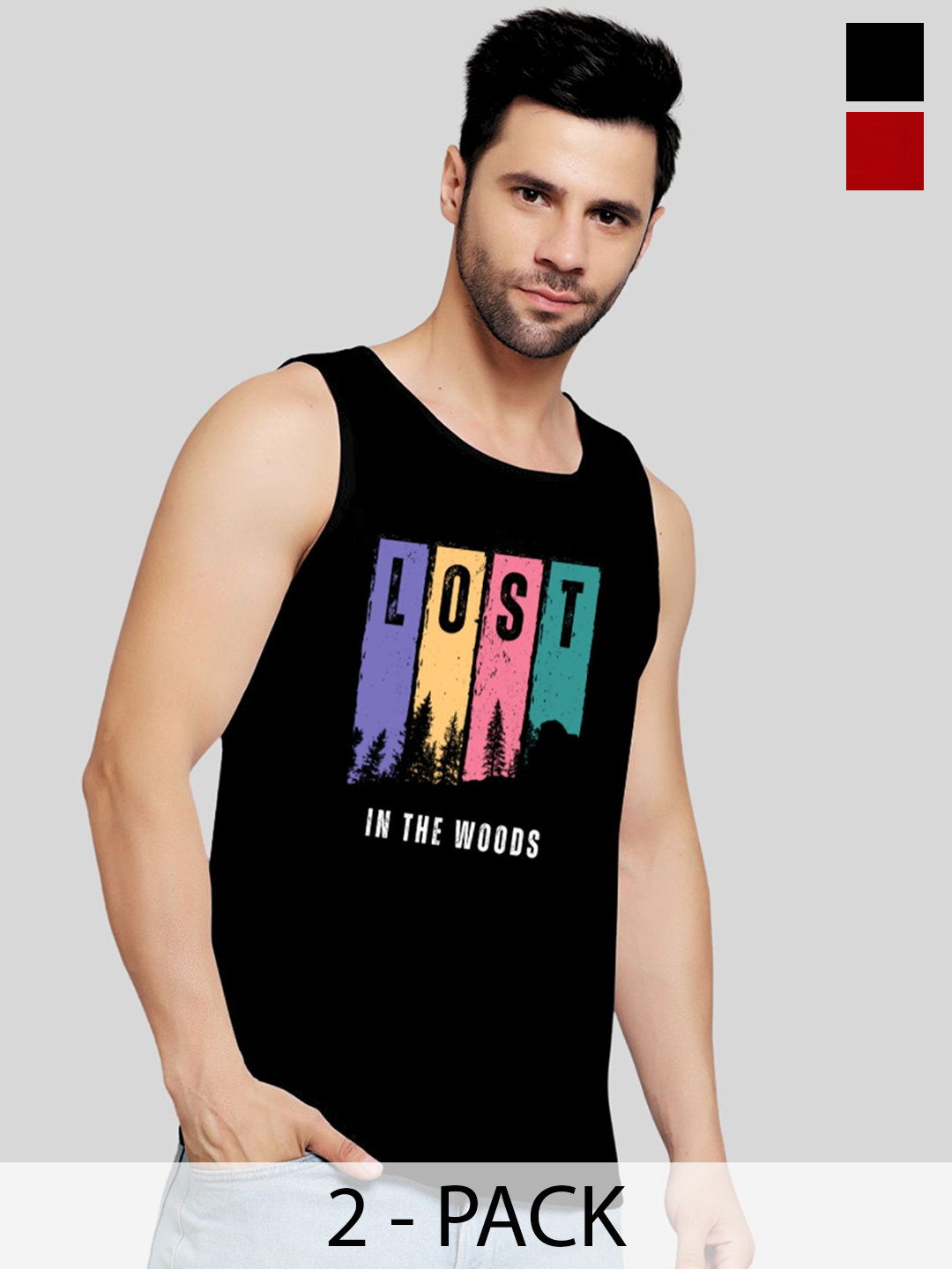 UpClothing Pack Of 2 Printed Gym Vests  UpClothing Vest Combo Pack of 2