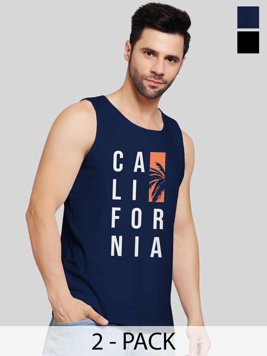 UpClothing Men Pack Of 2 Printed Gym Vests