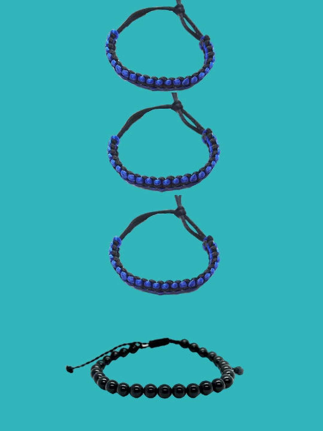 Dynamic Retail Global Men,s Blue Macrame Braided Bracelet