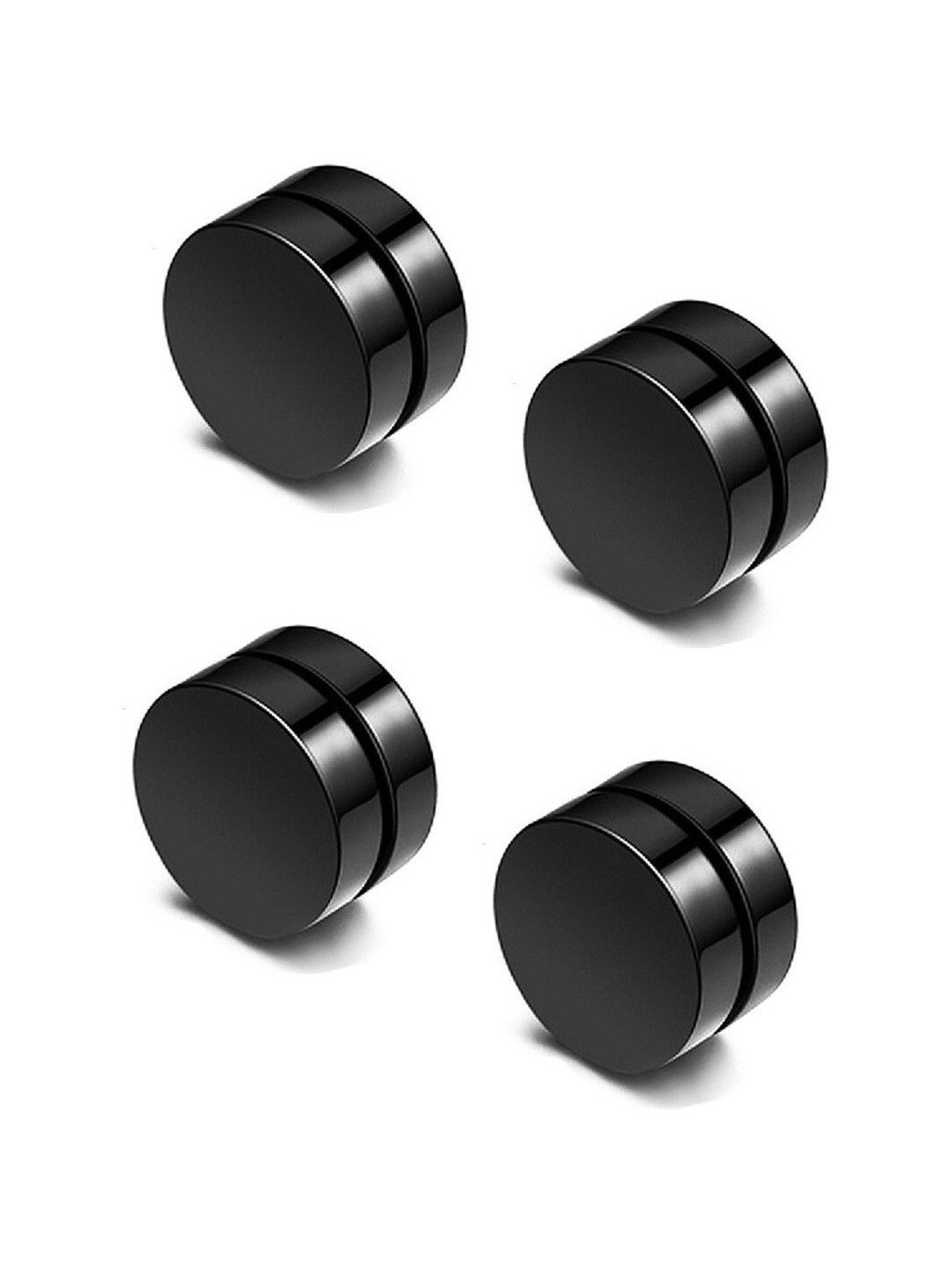 Teeragaj Unisex Set Of 2 Stainless Steel Circular Shaped Double Sided Studs