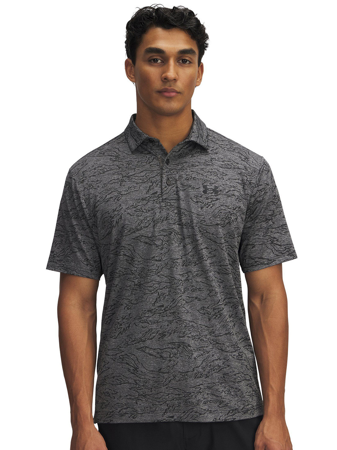 UNDER ARMOUR Playoff Jacquard Men Abstract Printed Short Sleeve Polo Collar T-Shirt