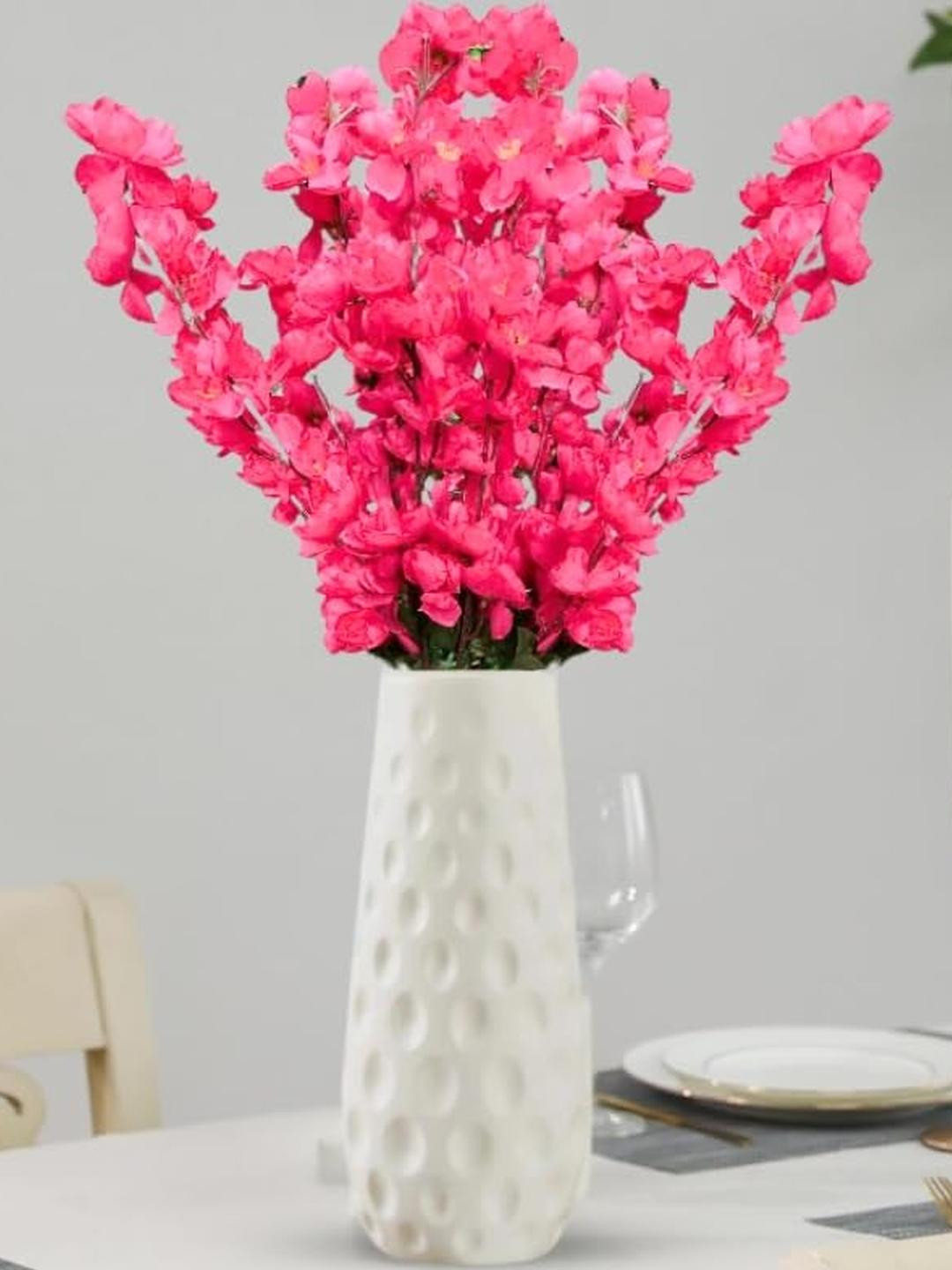 Go Hooked Pink Blossom Artificial Flower With Pot