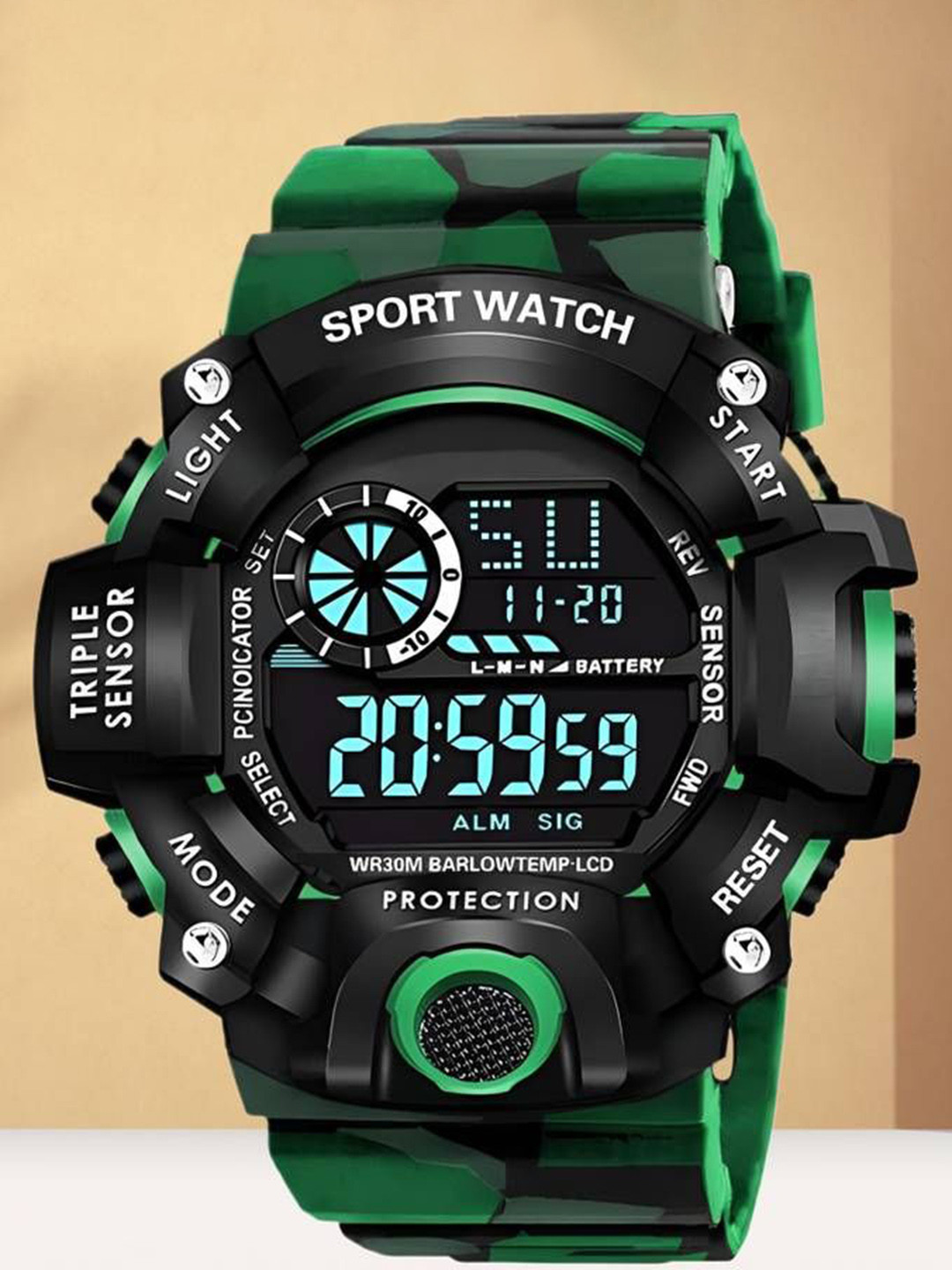 Hala Men Aluminium Dial & Straps Digital Watch Green-G90-3