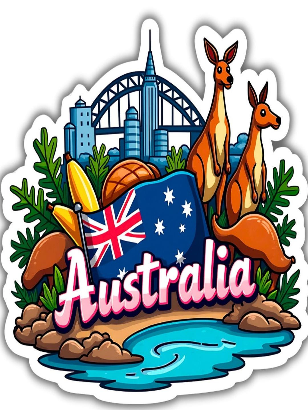 Australia Country Theme Souvenir Wooden Refrigerator Stylish Fridge Magnet
