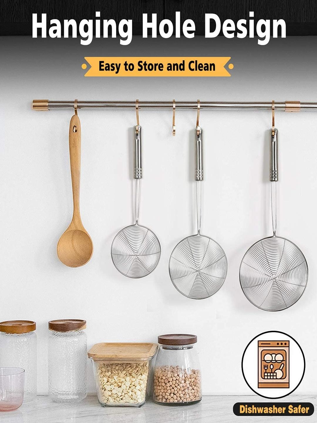 Konquer TimeS Set Of 3 Stainless Steel Deep Fry Mesh Strainer