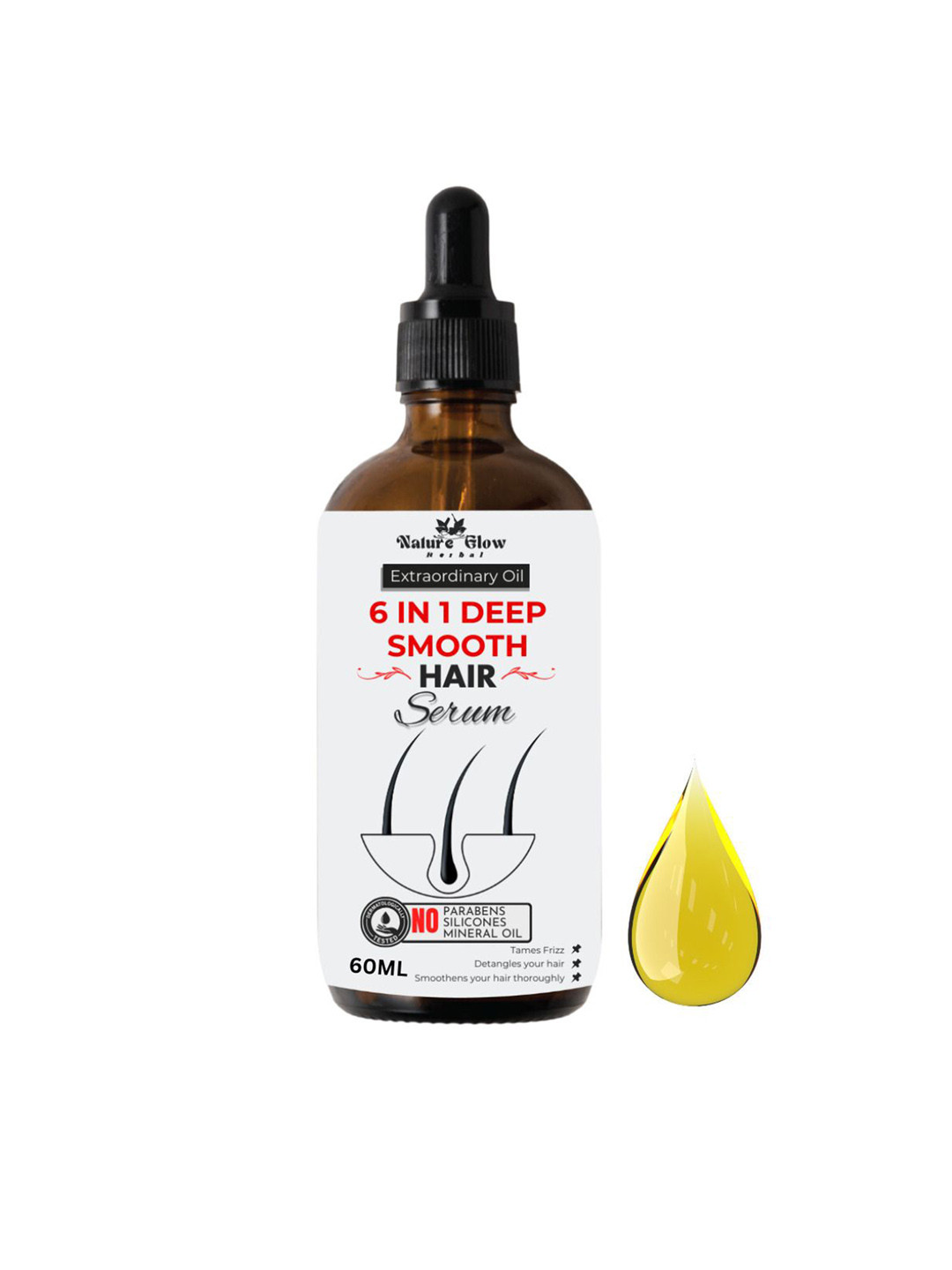 Nature Glow Herbal 6-In-1 Deep Smooth Hair Serum - 60 ml