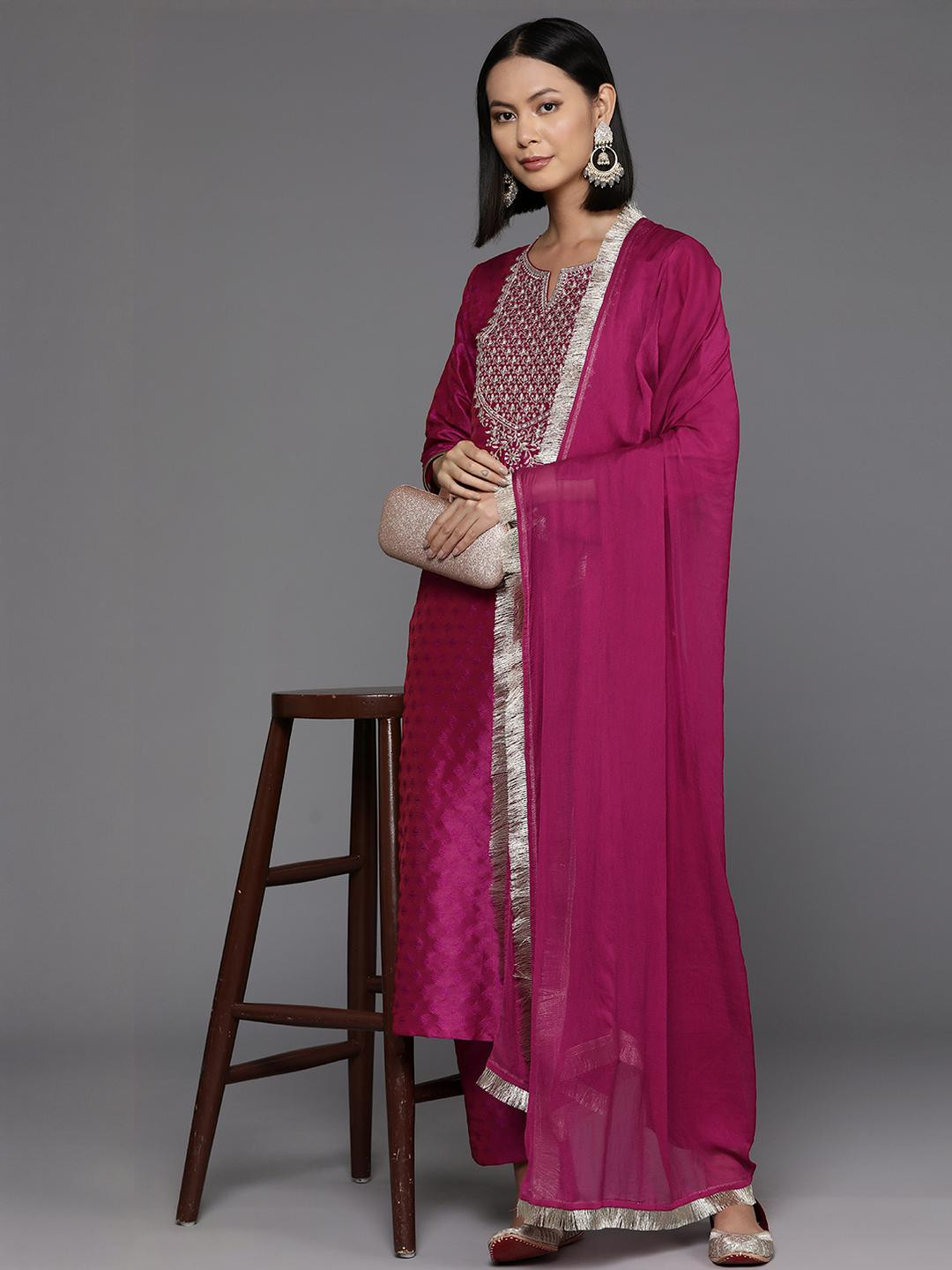 KSUT Pink Silk Blend Kurta Sets
