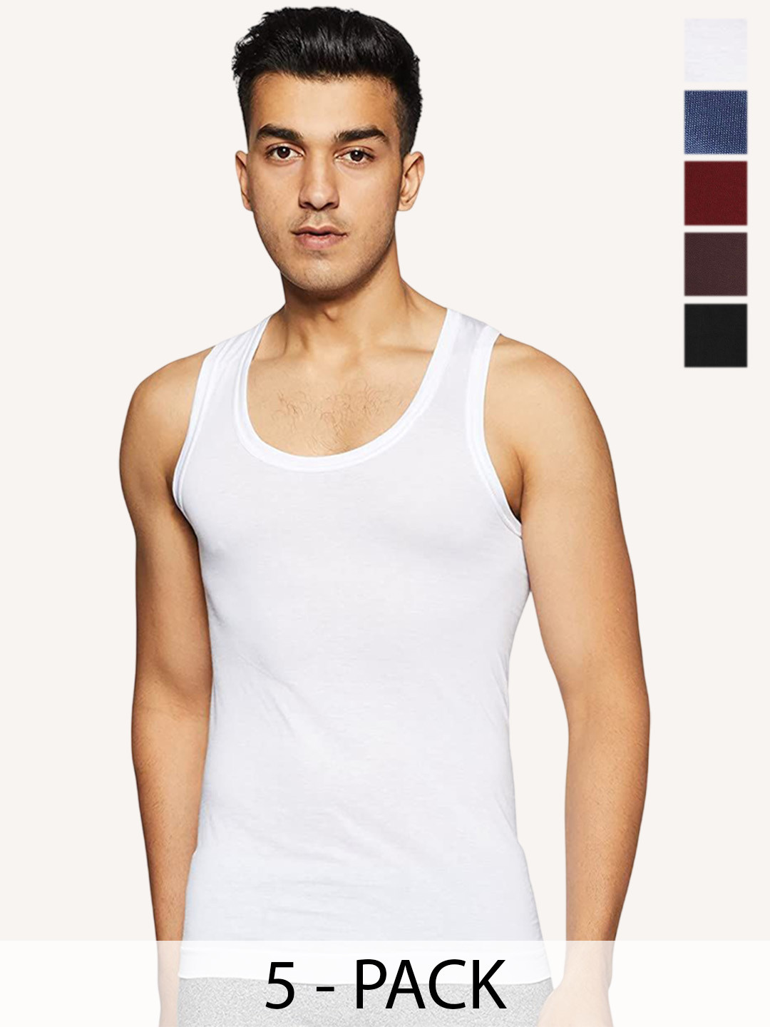 Rupa Frontline Pack Of 4 Assorted Pure Cotton Vest Frontline--Color-Asst-RN-4