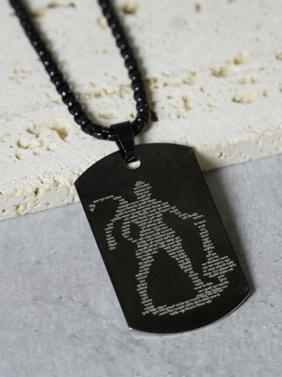 Japam Hanuman Chalisa Micro Carved Tag Pendants With Chains