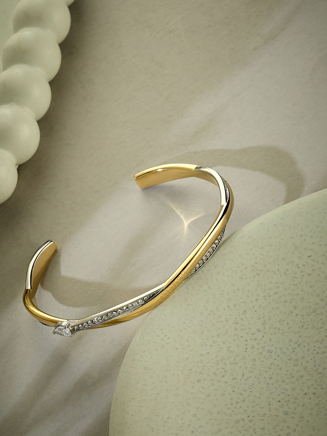 GUESS Women Twist Gold-Plated Stainless Steel Bracelet