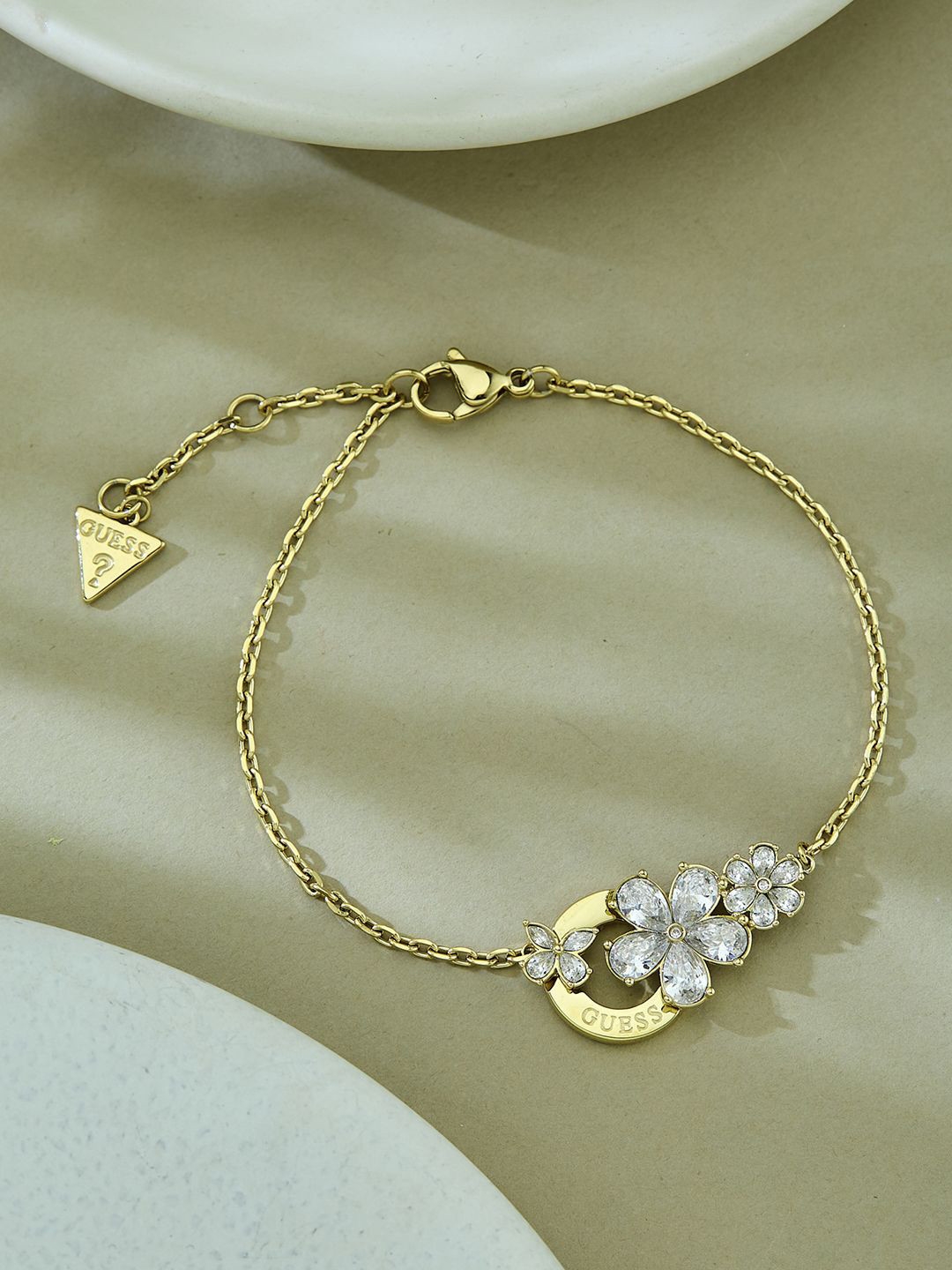 Women Lily Gold-Plated Stainless Steel Bracelet