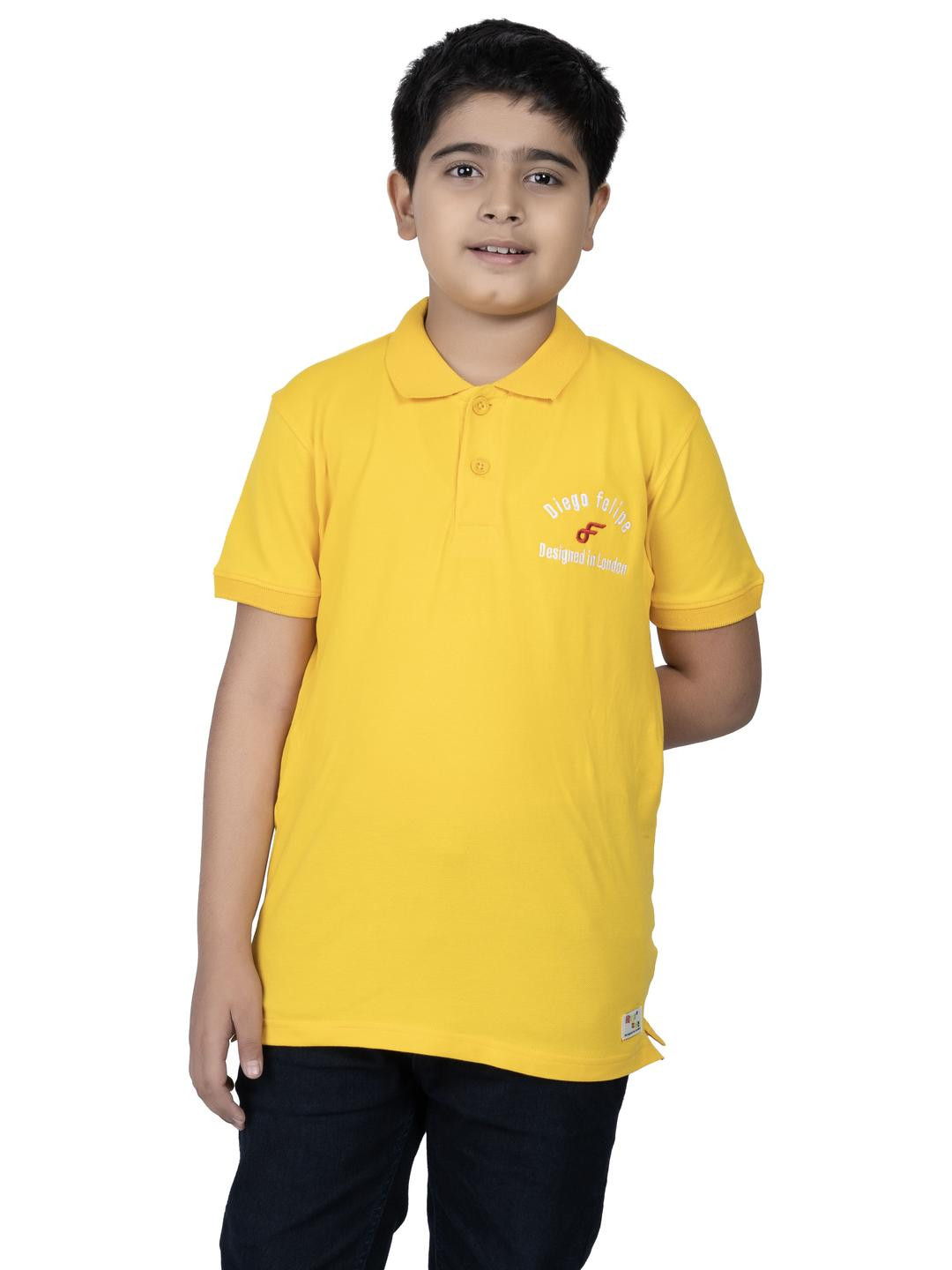 DIEGO FELIPE Boys Yellow Tshirts