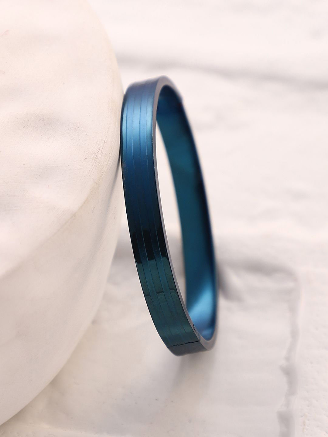 French Accent Men Striped Bangle-Style Bracelet